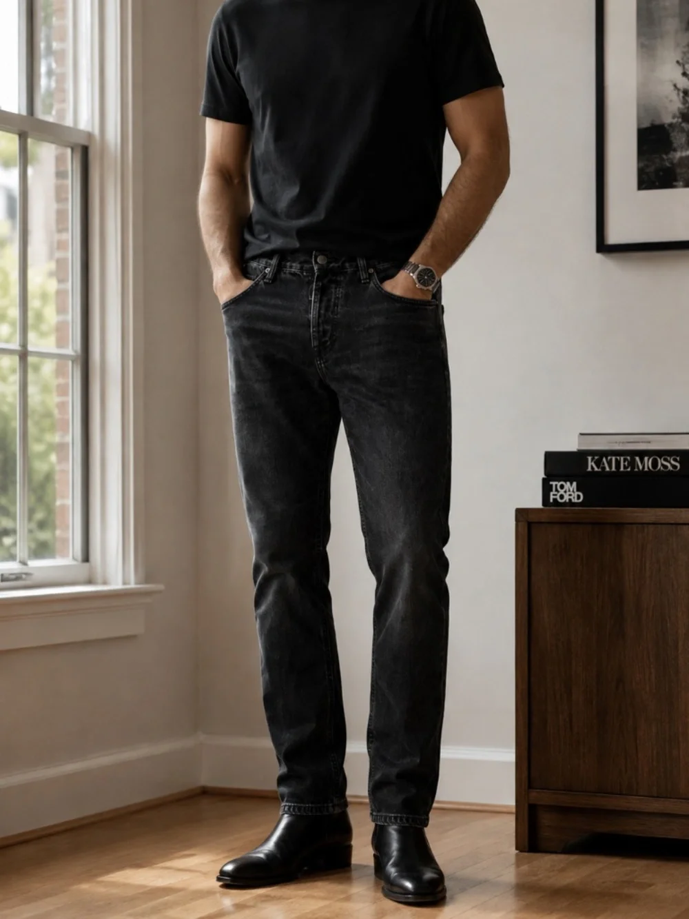 AllSaints Iggy Slim Washed Black Jeans Men's 33x30